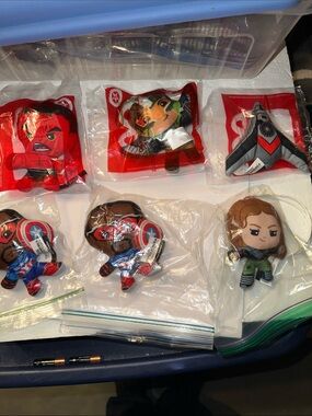 Six Marvel Studios Captain America plush toys